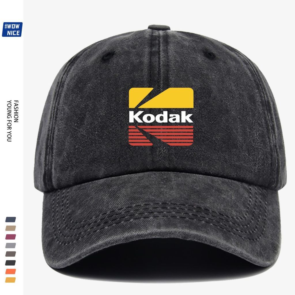 หมวกเบสบอล Kodak รถจักรยานยนต์ duckbill หมวก unisex นุ่มด้านบนหมวกกันแดดกลางแจ้งหมวกเบสบอล