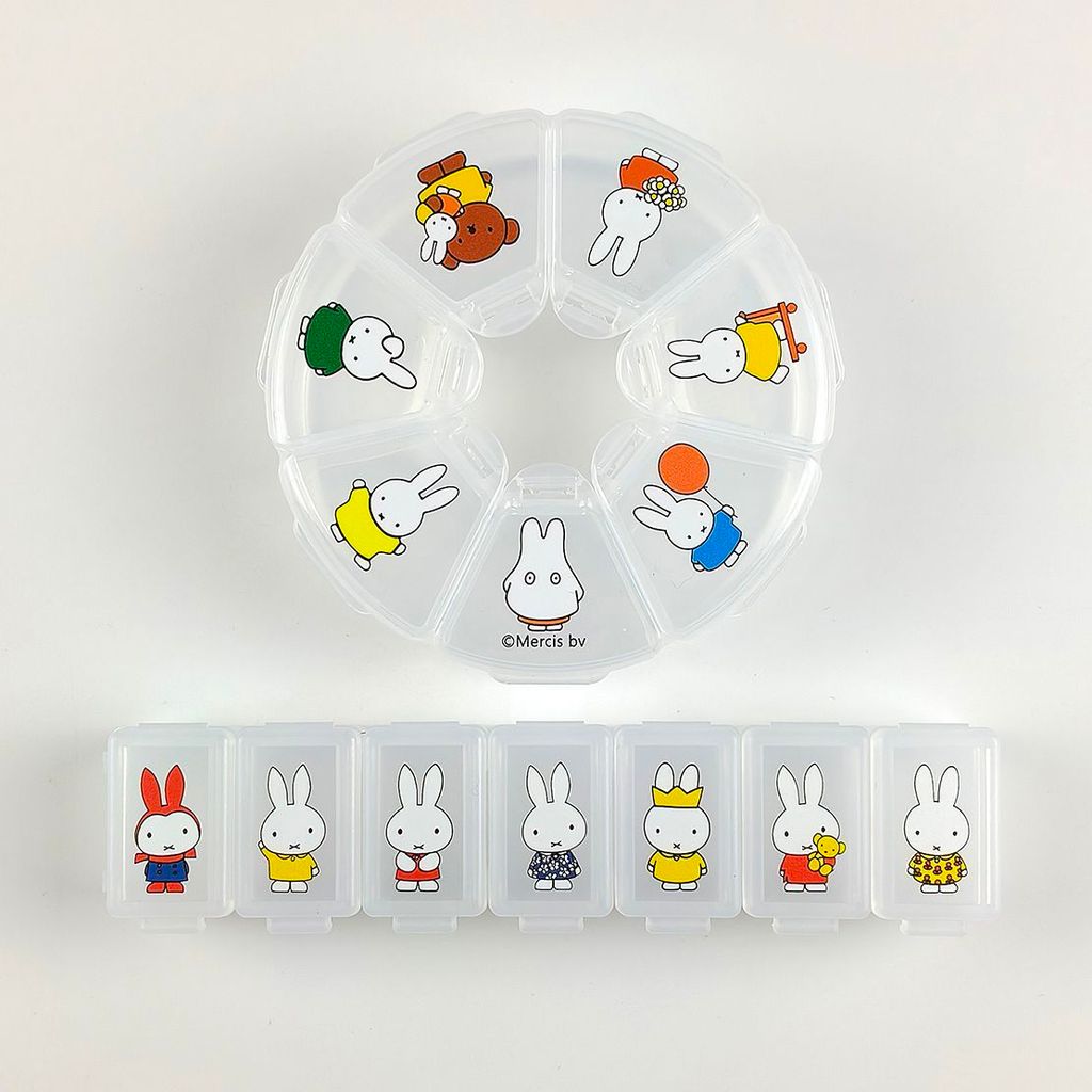 🔥TikTok ของขวัญวันวาเลนไทน์ ของขวัญผู้หญิง กระต่าย MIFFY แบบแยกได้ กลมพกพา การ์ตูนน่ารัก กล่องเก็บหู กล่องยา PP เกรดอาหาร