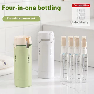 ชุดขวดแบ่งสารล่องหน พกพาสะดวก 4 in 1 ขวดเดินทางกันน้ำ สำหรับใส่แชมพู ครีมอาบน้ำ โฟมล้างหน้า ขวดเดินทางกันน้ ขวดแบ่งครีม