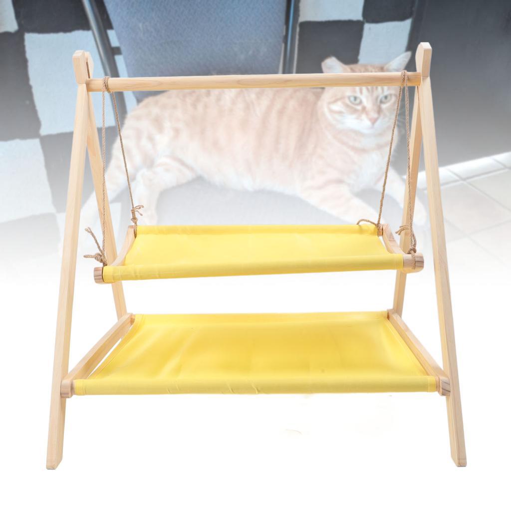 Cat Swing Ham Bed - ไม้สําหรับ Sm สัตว์เลี้ยง Double Layer Louging Scratch & Washable Indoor Outdoor