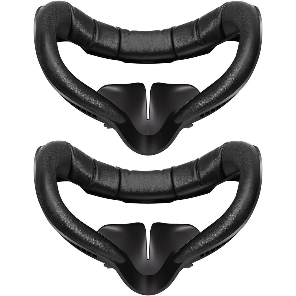2 แพ็คเปลี่ยนแผ่นหน้าสําหรับ Meta/Oculus Quest 2 - สบายหนัง PU และหน่วยความจําโฟม VR Face Cushion - 