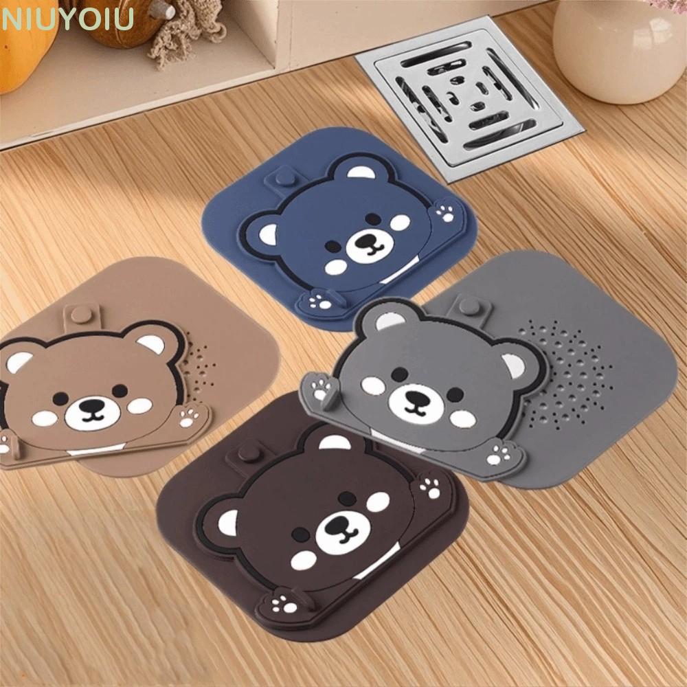 NIUYOMY ฝาครอบระบายน้ําแบบใช้ซ้ํา 2 in 1 สําหรับอ่างล้างจาน ห้องครัว ห้องน้ํา สติ๊กเกอร์หนา ทนทาน กันอุดตัน