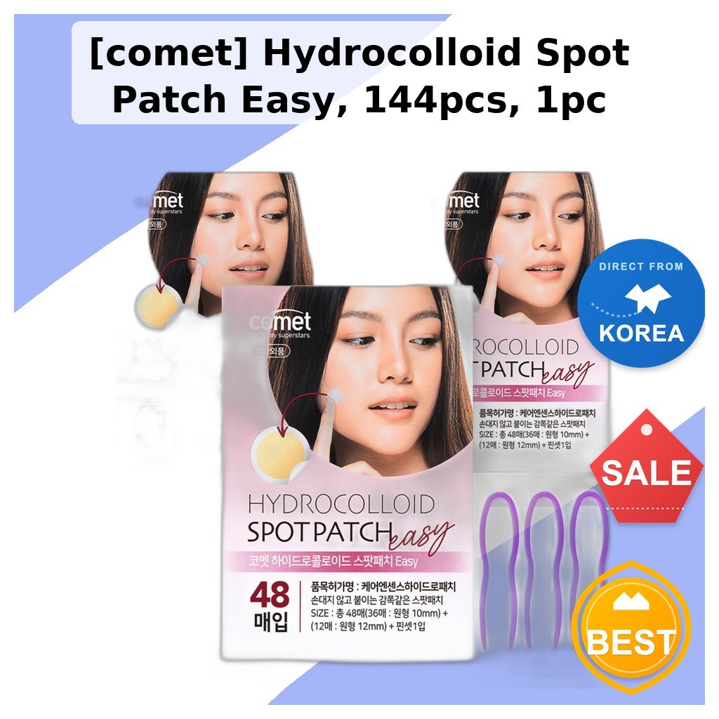 [comet] Hydrocolloid Spot Patch Easy, 144 ชิ้น, 1 ชิ้น / Korean Spot Patch / Hydrocolloid Protection