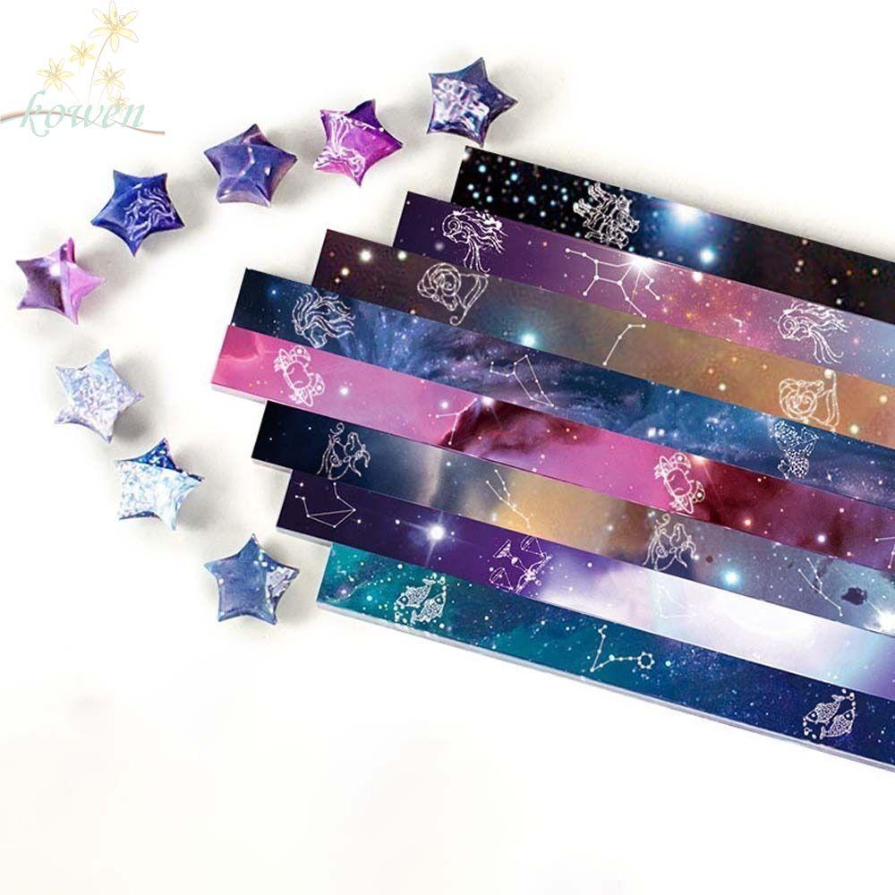 KOWEN Origami ดาวแถบกระดาษ Origami Star Party ตกแต่งกระดาษ Lucky Star สําหรับเด็กศิลปะหัตถกรรม Lucky