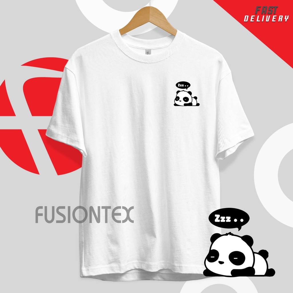 CODFusionTex UNISEX ROUND NECK เสื้อยืด 100% COTTON SLEEFY PANDAKorea AO3