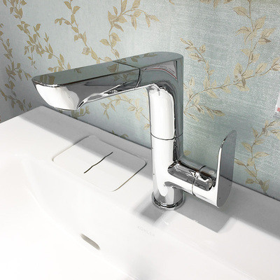 ก๊อกน้ําแบบดึงออก K-31240T-4-CP/ECP Leo หวีแบบดึงออกก๊อกน้ําอ่างล้างหน้าตู้ห้องน้ําก๊อกน้ําร้อนและเย