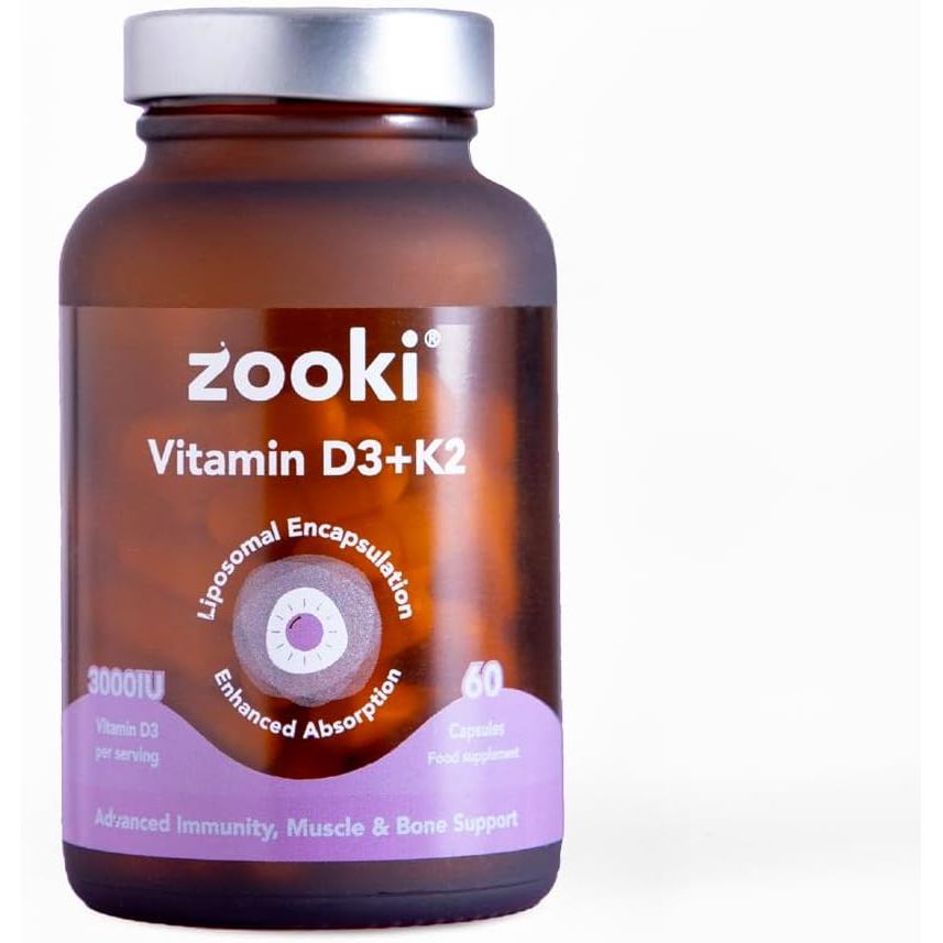 วิตามิน D3 กับ K2 ในรูปแบบไลโปโซมาล 3000 IU สำหรับสุขภาพกระดูกและภูมิคุ้มกัน (60 แคปซูล)