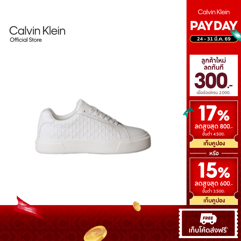 CALVIN KLEIN รองเท้าผ้าใบผู้หญิง รุ่น YW02006 YAF-สีขาว