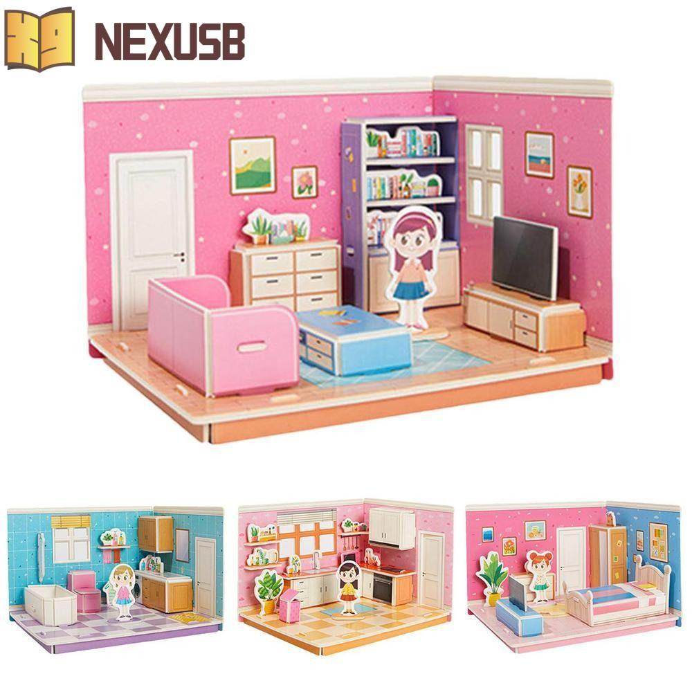 NEXUSBEAM 3D Room รุ่นปริศนาของเล่น,กระดาษแข็งของเล่น 3D Room กระดาษแข็ง, 3D สเตอริโอปริศนาห้องครัวห