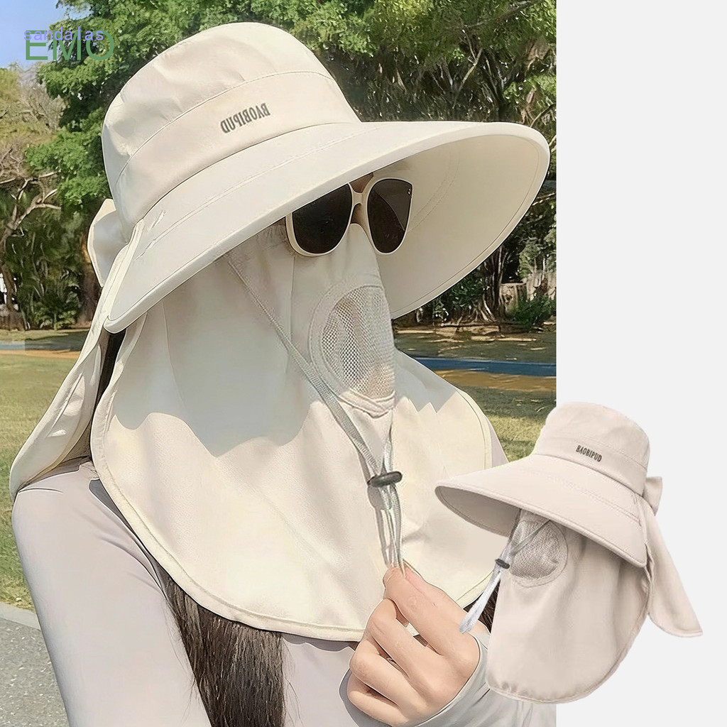 หมวกกลางแจ้งสำหรับฤดูร้อน Sanda ป้องกันแสงแดด ระบายอากาศดี ขอบกว้าง พับได้ เหมาะสำหรับการเดินป่าและตกปลา
