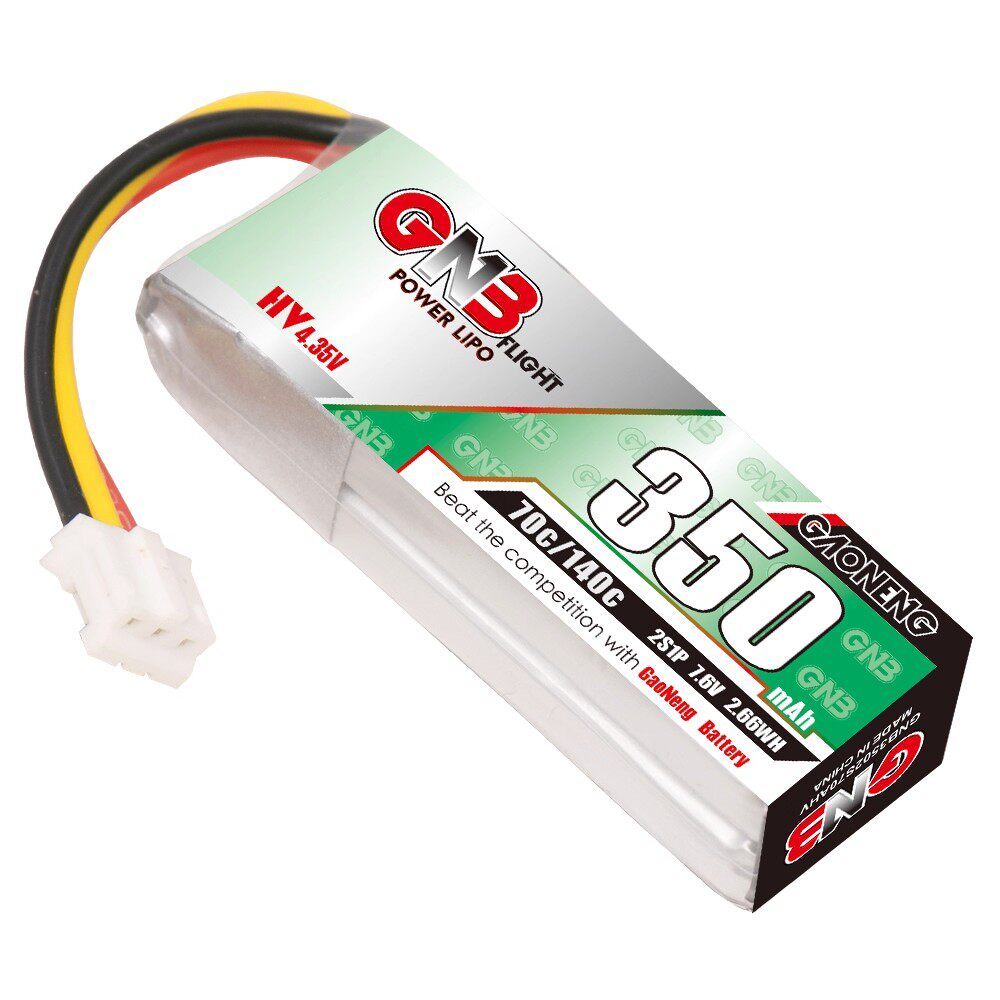 GNB แบตเตอรี่พลังงานสูง 350mAh 2S 7.6V 70C HV เหมาะสําหรับ RC1/28 ล้อหลังไดรฟ์ drift รถยุง