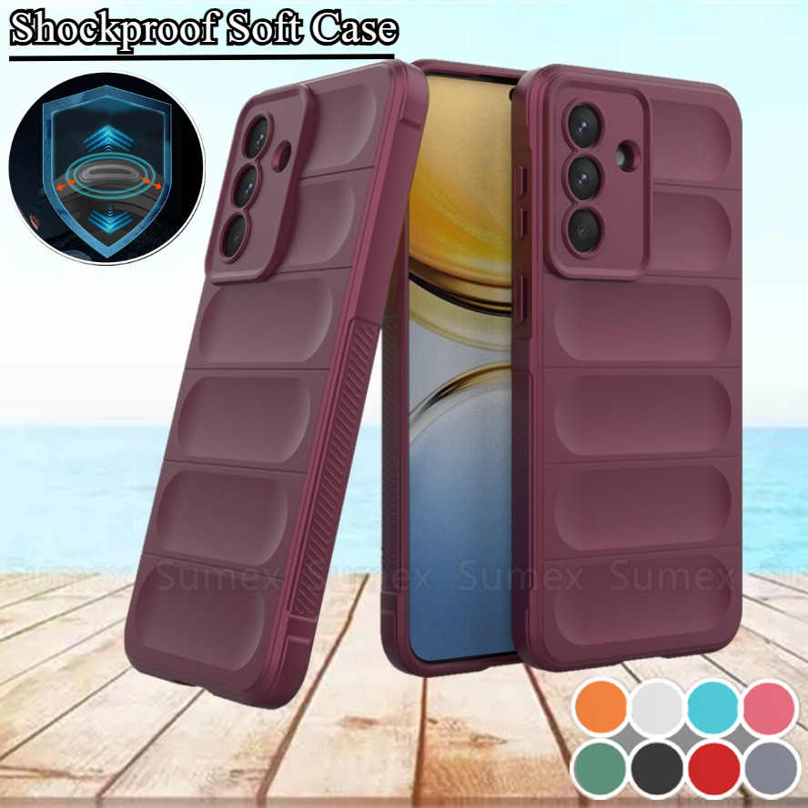 SAMSUNG เคสซิลิโคนกันกระแทกสําหรับSamsung Galaxy A57 A37 A27 A17 A07 LTE 5G 4GธรรมดาปลอกหลังTPUนุ่มทนทานธรรมดาเลนส์กล้องป้องกันการตกฝาหลังSamsunga57 Samsunga37