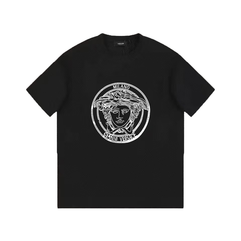 เสื้อยืดน้ำหนักเบา สไตล์ Versace และผู้มีอิทธิพล สำหรับทั้งผู้ชายและผู้หญิง
