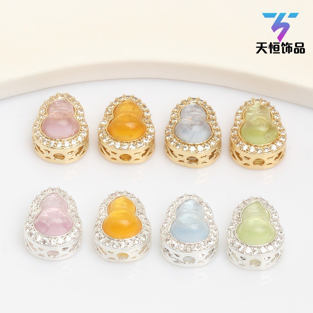 14K Pack gold Silver Silver Silver Silver Pickle 14K gold-flake, pavé-set gourd 手链配 14K gold-plated,