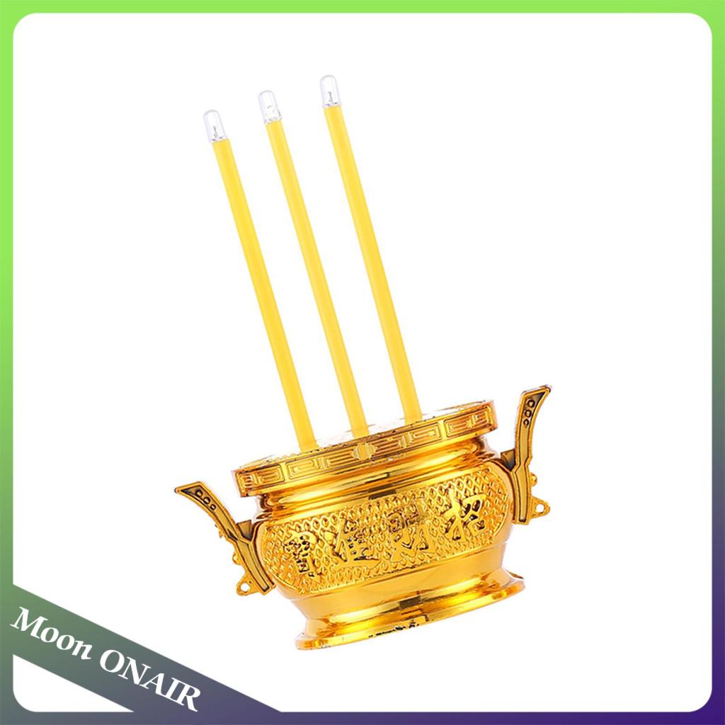 Moon ONAIR กระถางธูปอิเล็กทรอนิกส์โบราณตกแต่งเชิงเทียนไฟฟ้า LED เทียนโคมไฟสําหรับเทศกาลงานแต่งงานวัน