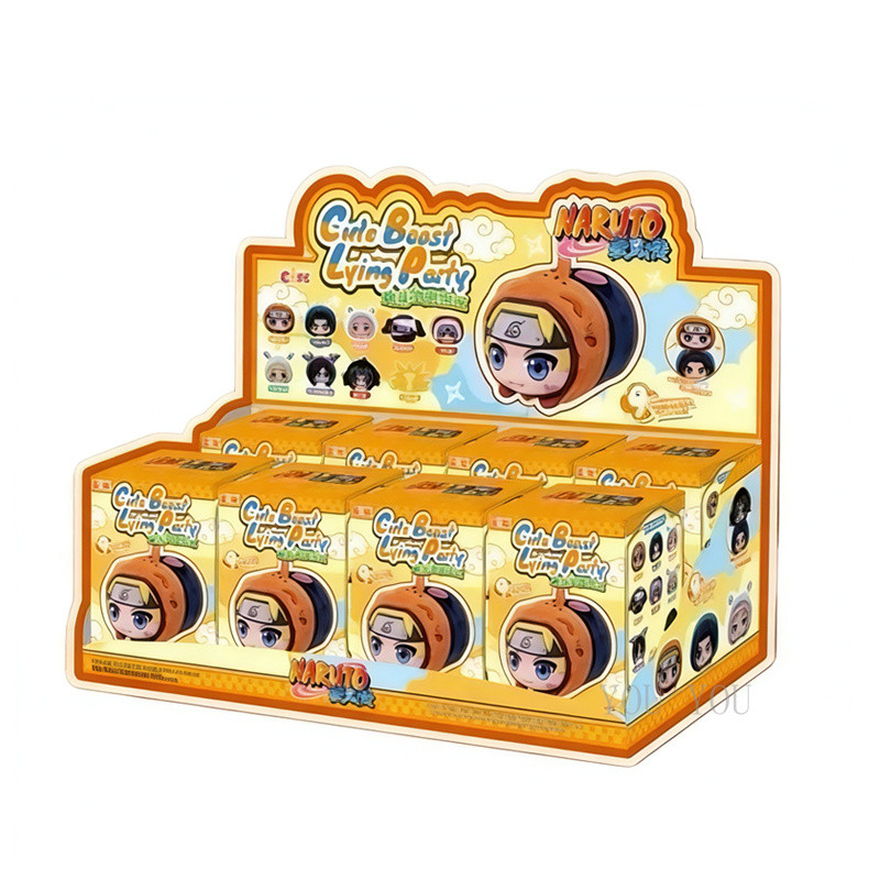 ของแท้ EAKI Naruto กล่องสุ่มปาร์ตี้สัตว์น่ารัก จี้ตุ๊กตาขนสัตว์ พวงกุญแจ กล่องทั้งหมด (8 ชิ้น)-A312A