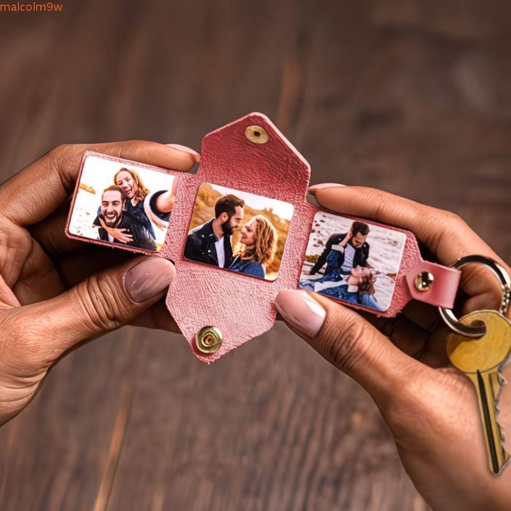 พวงกุญแจรูปถ่าย DIY SCOPE, พวงกุญแจส่วนบุคคลหนัง PU สไตล์พับ, แทรกรูปภาพสไตล์ยุโรป Thermal Sublimati