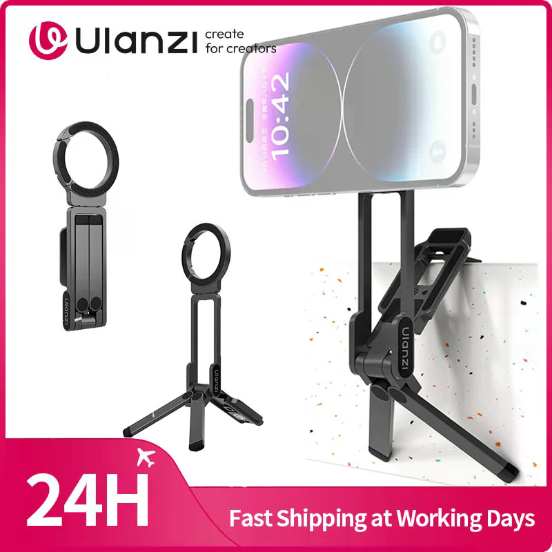 Ulanzi MA38 MagLock ขาตั้งโทรศัพท์ขาตั้งโทรศัพท์แม่เหล็กพร้อมตะขอซ่อนสําหรับผนังลาด T163