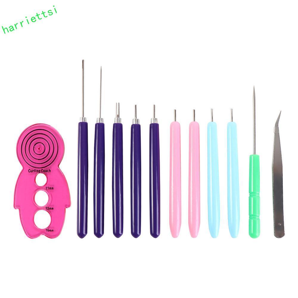 HARRIETTSI 12PCS Quilling Needle Kit, Paper Craft Paper Curling Paper Quilling Tools, Paper Strips M