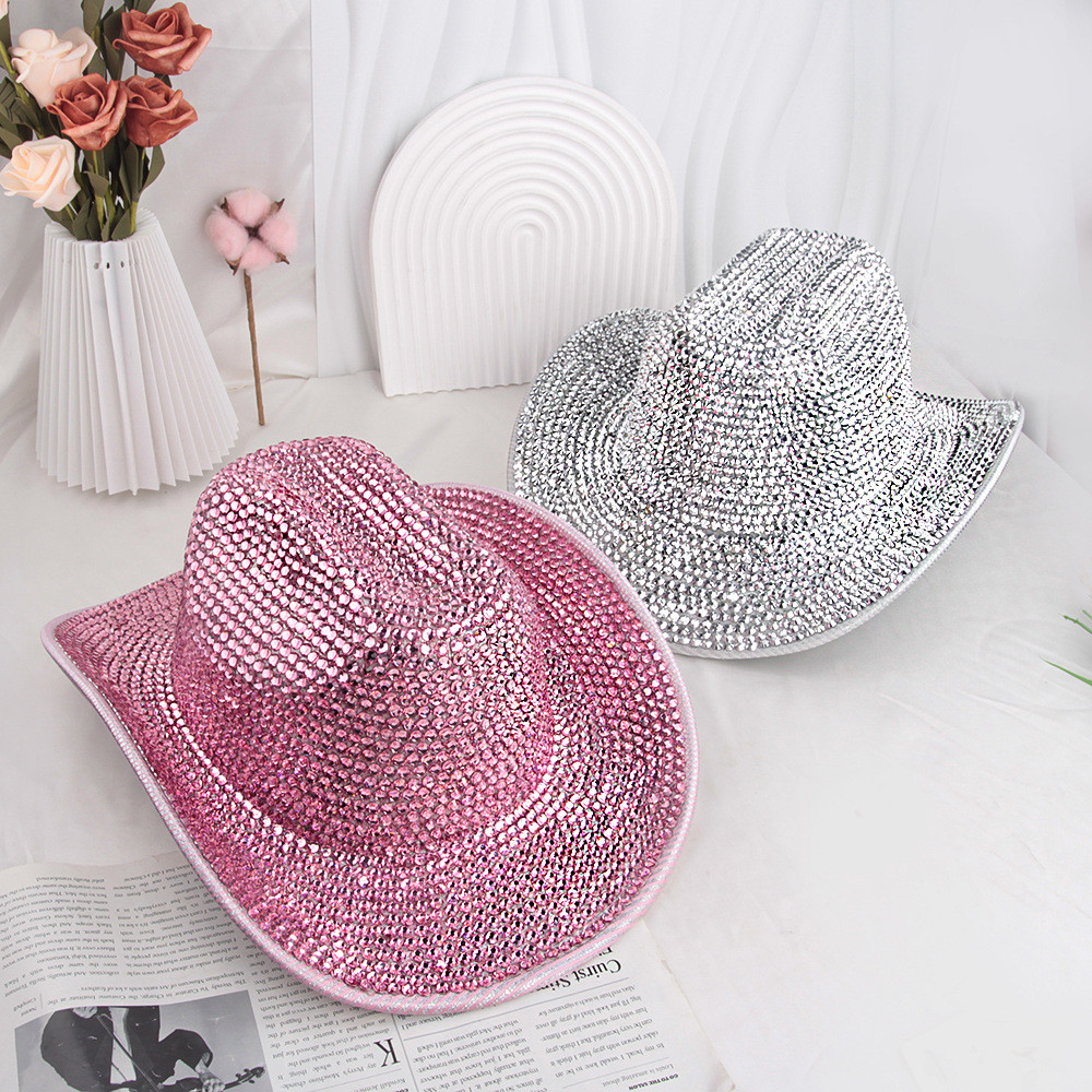 New Party Sparkling Rhinestone Cowboy Hat Music Party Jazz Hat Western Cowboy Hat