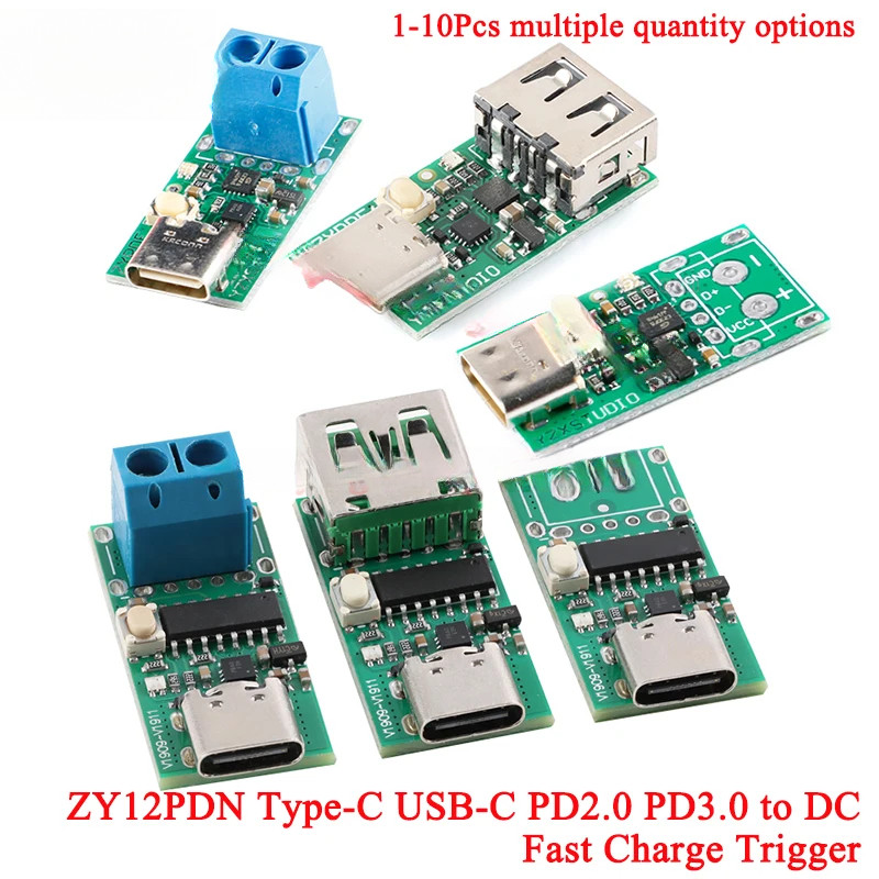 1-2 ชิ้น ZY12PDN Type-C USB-C PD2.0 PD3.0 ถึง DC ชาร์จ Trigger Polling เครื่องตรวจจับโน้ตบุ๊คเปลี่ยน