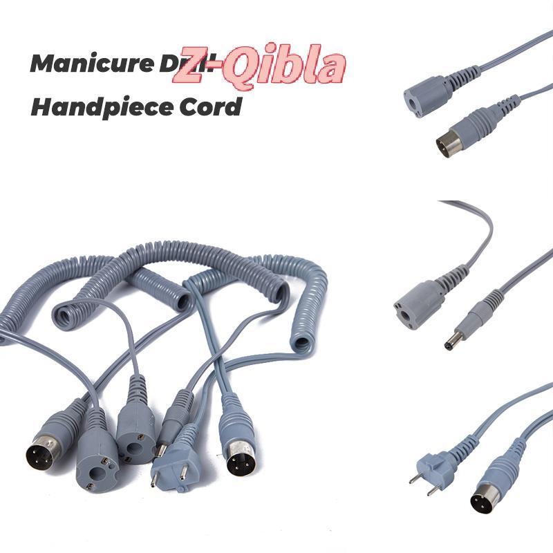 [Z-Qibla-t] อุปกรณ์เสริมเครื่องที่แข็งแกร่งเจาะเล็บสาย Handpiece สายไฟสําหรับเจาะเล็บไฟฟ้าเชือกจับสีเทา