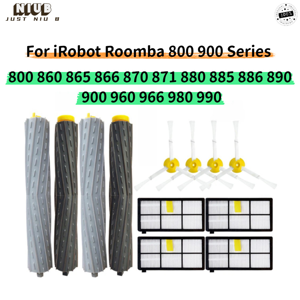 สําหรับ ไอโรบอท รูมบา 800 900 ชุด 860 870 880 890 960 966 980 อะไหล่หุ่นยนต์เครื่องดูดฝุ่นแปรงกรอง