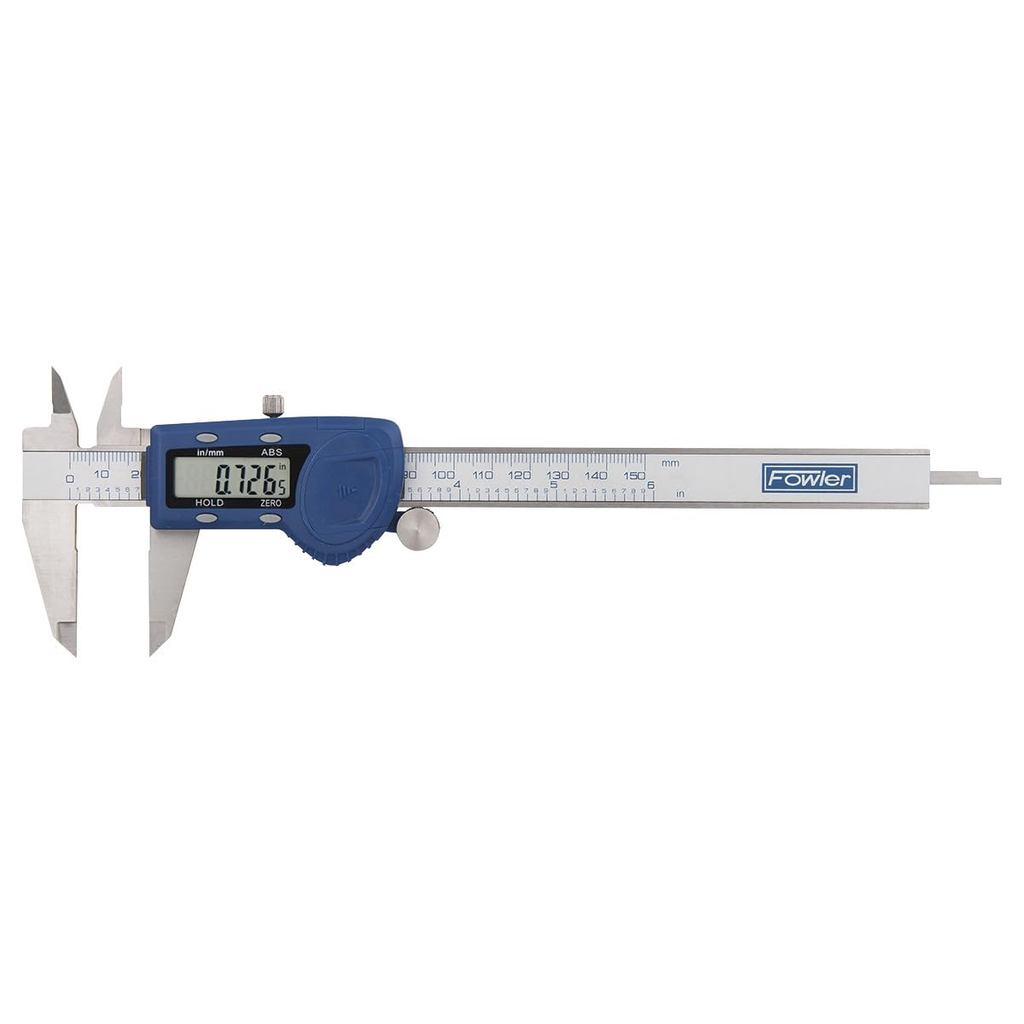Fowler 54-101-150-2, Xtra-Value Cal Digital Caliper พร้อมช่วงการวัด 0-6"/150 มม., สีฟ้า