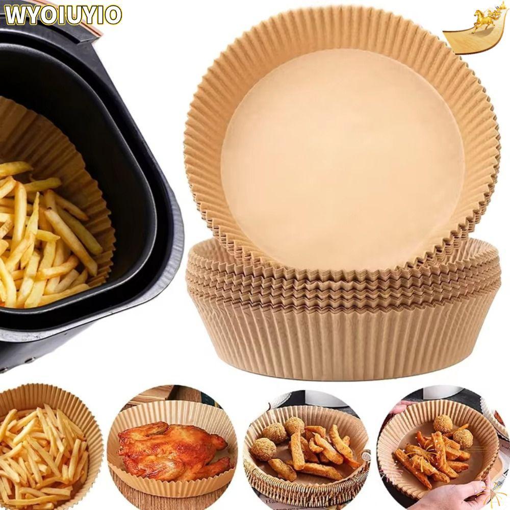 WYOIUYIO 20/50 ชิ้น,กันน้ําน้ํามัน Air Fryer กระดาษ,ทิ้ง Non-Stick กระดาษสําหรับ Steamer มัฟฟิน Cupcake