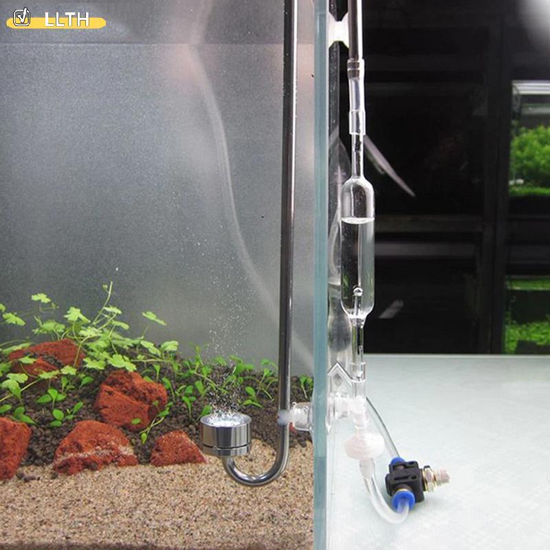 LLTH Aquarium CO2 Bubble Counter น้ําพืชถังปลา CO2 Regulator ฉีดระบบวัดอุปกรณ์ CO2 Diffuser อุปกรณ์เ