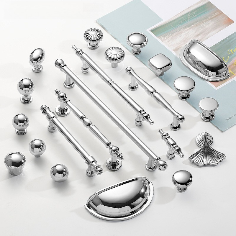 French-style cabinet door handles minimalist luxury cabinet kitchen and drawer single-hole wardrobe 