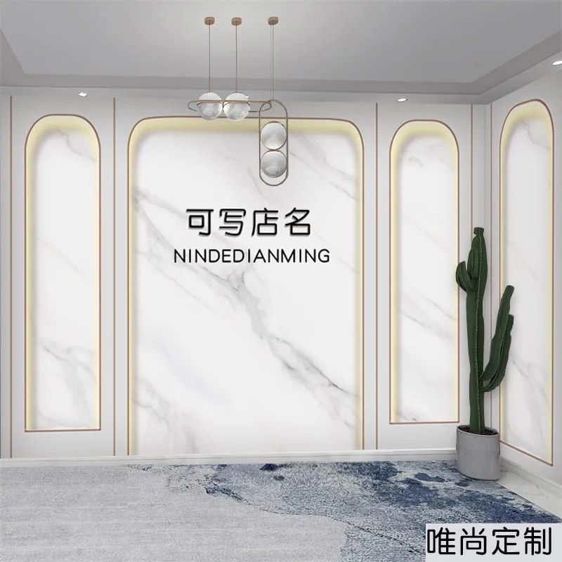 Influencer Live พื้นหลังผ้าติดผนัง 2024 สไตล์ใหม่ 3d HD ร้านขายเสื้อผ้าผ้าติดผนัง High-End Simple Light Luxury วอลล์เปเปอร์ - รูปที่ 5