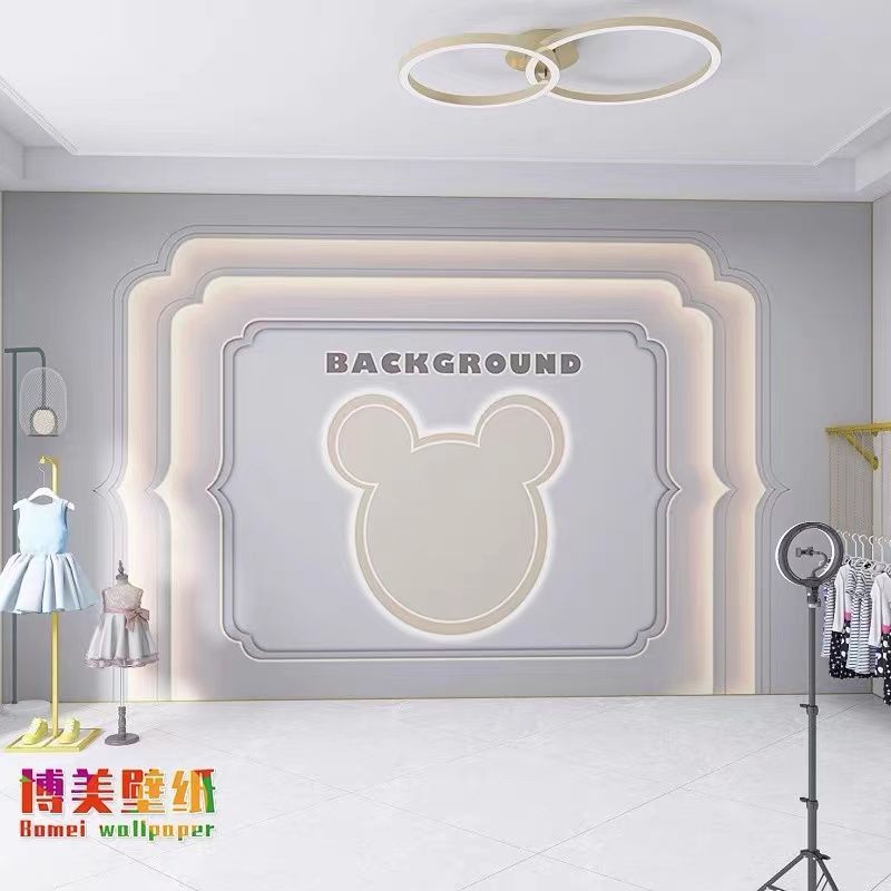 Influencer Live พื้นหลังผ้าติดผนัง 2024 สไตล์ใหม่ 3d HD ร้านขายเสื้อผ้าผ้าติดผนัง High-End Simple Light Luxury วอลล์เปเปอร์ - รูปที่ 6