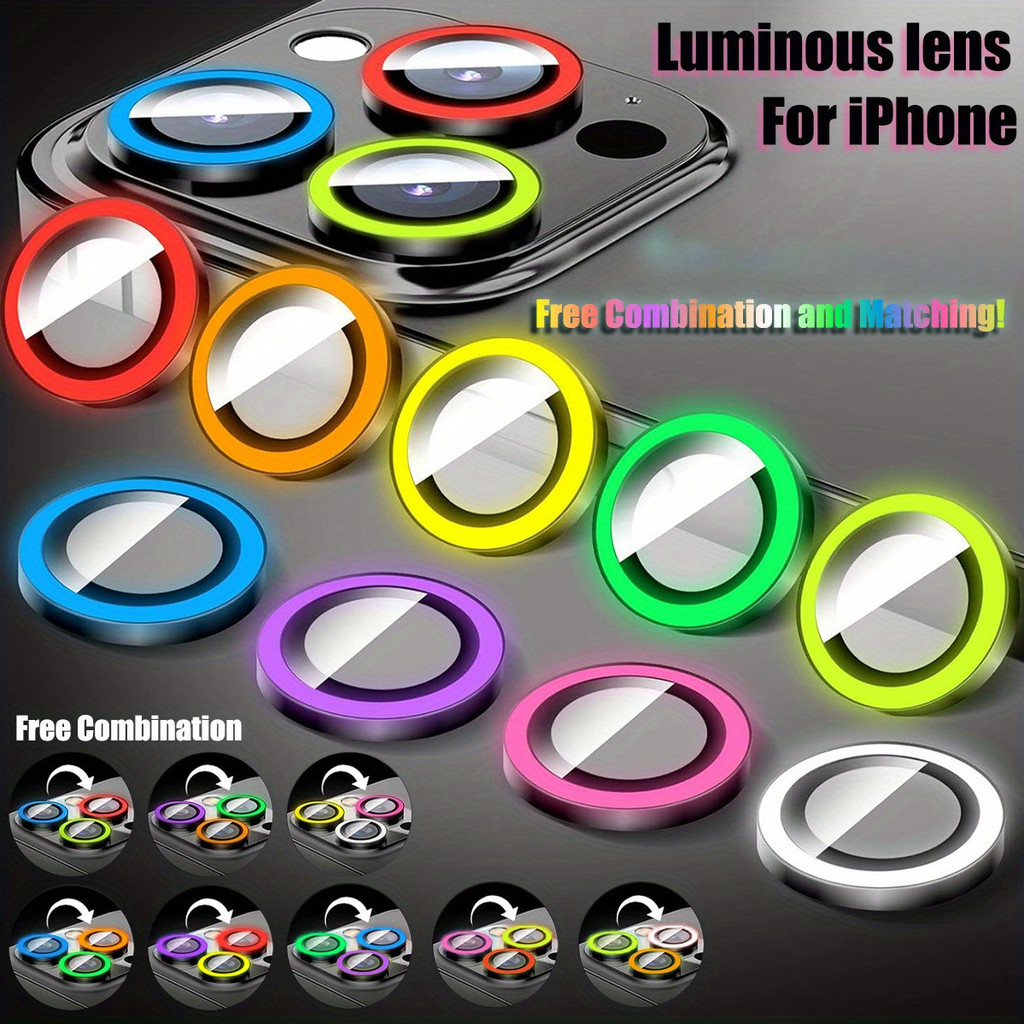 Luminous lens film ฟิล์มกล้องสำหรับ IPhone 17 Pro Max 13 15 11 13 14 16 14 15Plus 12 mini ฟิล์มป้องกันเลนส์เรืองแสง