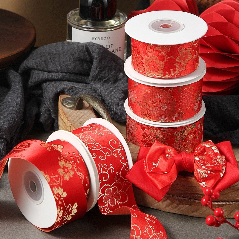 10หลา/ม้วน,กว้าง38มิลลิเมตรสไตล์จีนโบรเคดปีใหม่สไตล์เย็บปักถักร้อยริบบิ้นทําเองโบว์อุปกรณ์ผมชม. อันฟู่สไตล์ชาติพันธุ์ทองเงินผ้าไหมเย็บปักถักร้อยผ้ - รูปที่ 4