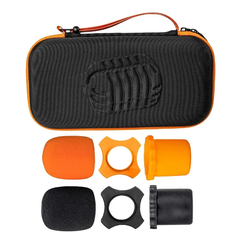 กระเป๋าใส่ไมโครโฟน + ชุดกันลื่นสําหรับ JBL PartyBox Wireless Mic - รวมเคสแข็ง ONE ที่ยึดกันลื่นสองตัวสําหรับไมโครโฟน ฝาครอบโฟม 2 อัน และ 2 รูบี