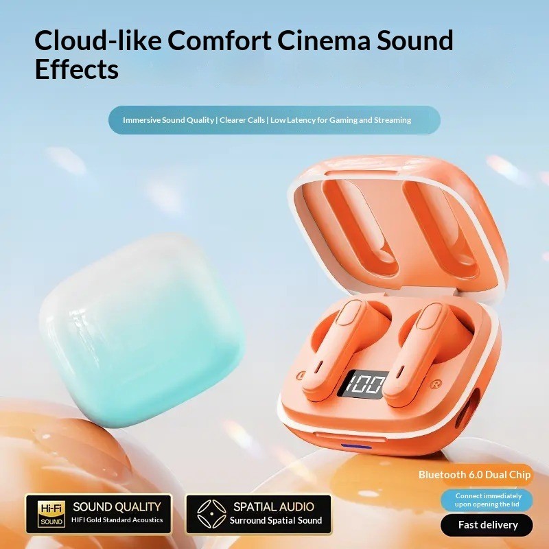 BONINE Original TWS หูฟังไร้สายบลูทูธ 5.3 หูฟังการควบคุมแบบสัมผัสหูฟังกีฬาไมโครโฟนทํางานสมาร์ทโฟนทุก