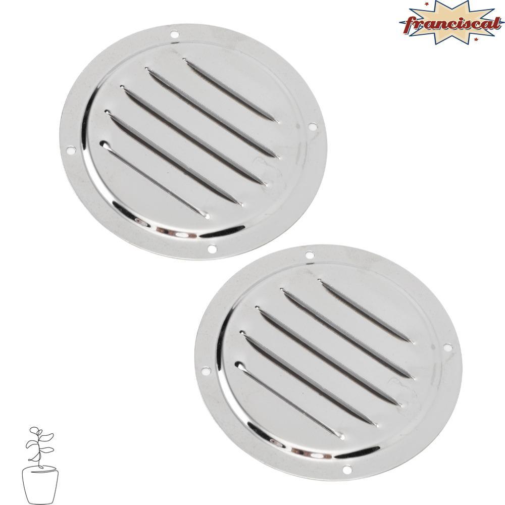 FRANCISCAL ช่องระบายอากาศบานเกล็ด 2PCS กับฝาครอบทรงกลมสแตนเลส 304 สำหรับเรือยอชท์คุณภาพสูง
