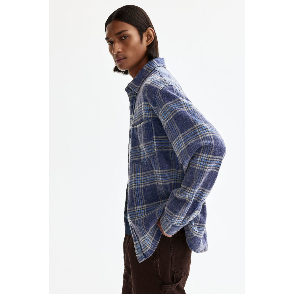 H&M(เอชแอนด์เอ็ม) เสื้อเชิ้ตผ้าฝ้ายทรงสบาย Men Relaxed Fit Cotton shirt 1331340_1