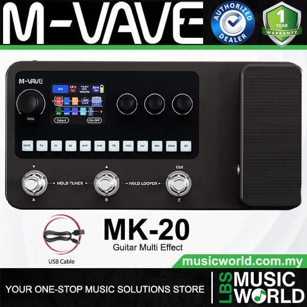 M-Vave MK-20 Guitar Bass Multi Effects Processor Pedal แบตเตอรี่ในตัวแบบชาร์จไฟได้ (MK20 MK 20)