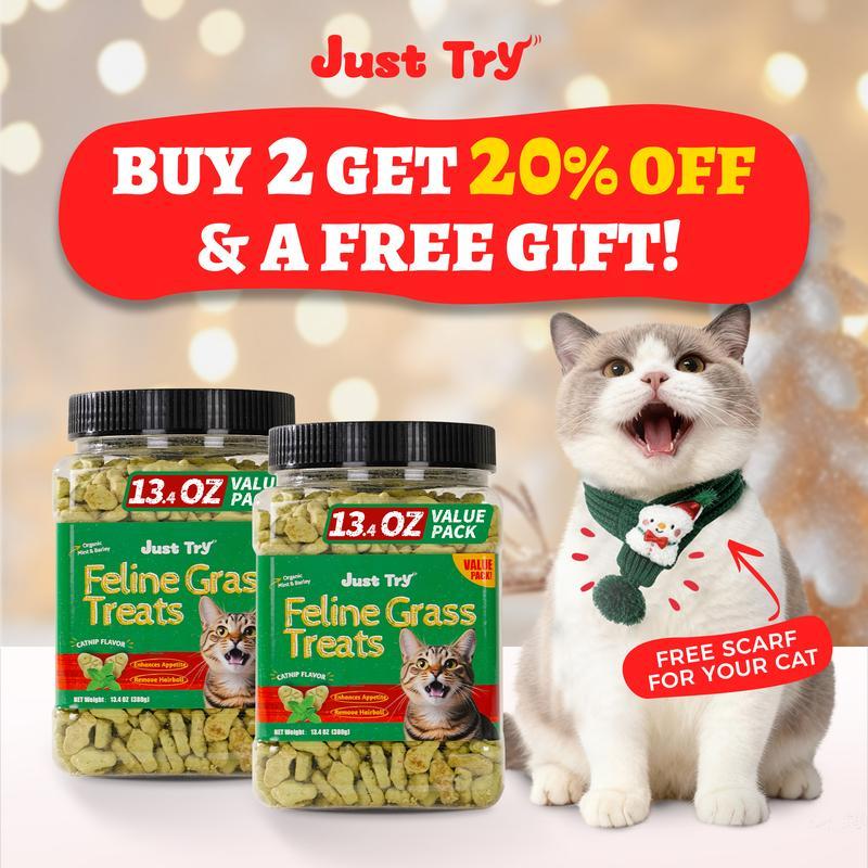 JUST TRY 13.4 OZ Grass Treats รสปลาแซลมอน ของว่างเพื่อสุขภาพ บิสกิตฝึกหัด nip สําหรับ s Dental and H