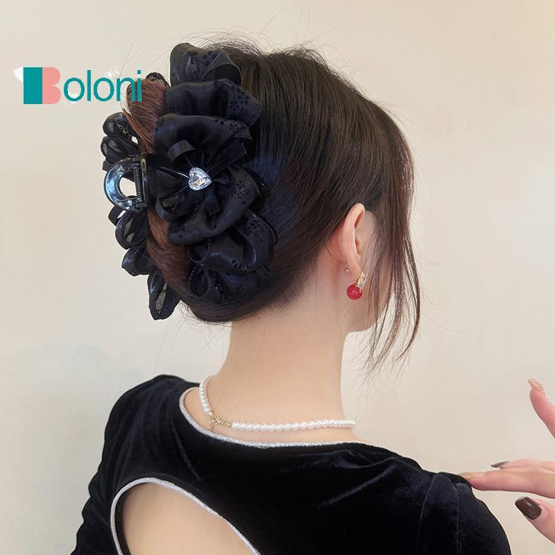 [Boloni] Fashion Rhinestones Bow Clip French Temperament Claw Clip เครื่องประดับผมใหม่