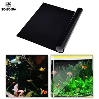 [SONONIA] ฟิล์มพื้นหลังตู้ปลาสําหรับหน้าต่าง PVC สีดํา Privacy Cling สําหรับห้องนั่งเล่น