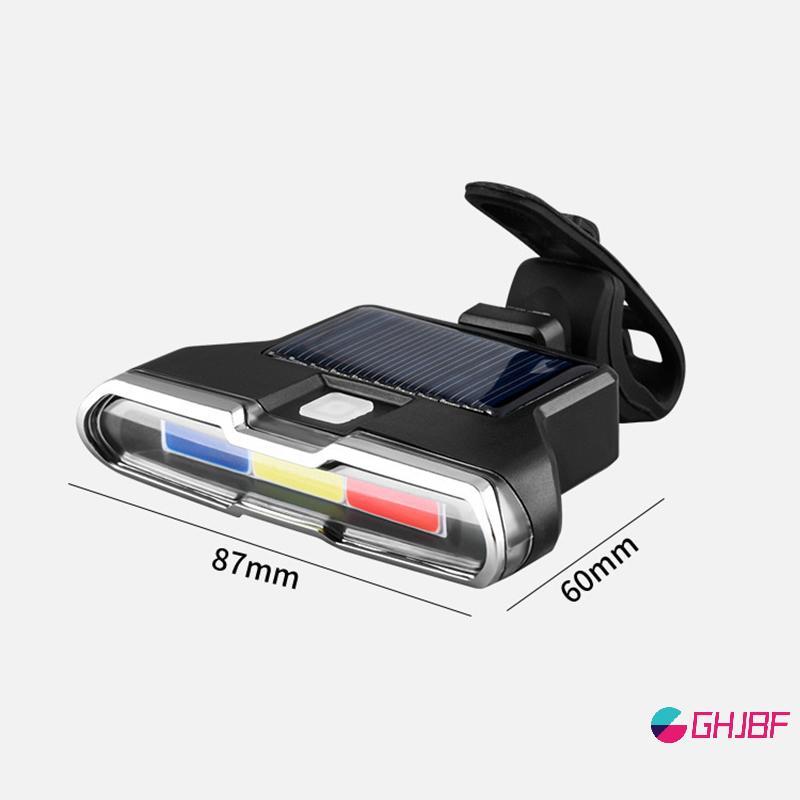 GHJBF] Solar Powered Headlight COB โคมไฟลูกปัด 7 โหมดด้านหน้าโคมไฟความปลอดภัยคําเตือนไฟท้ายกันน้ําจั