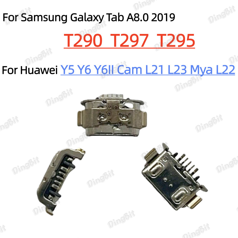 5-50pcs ชาร์จพอร์ตสําหรับ Samsung Galaxy Tab A8.0 2019 T290 T297 T295 Huawei Y5 Y6 Y6II Cam L21 L23 