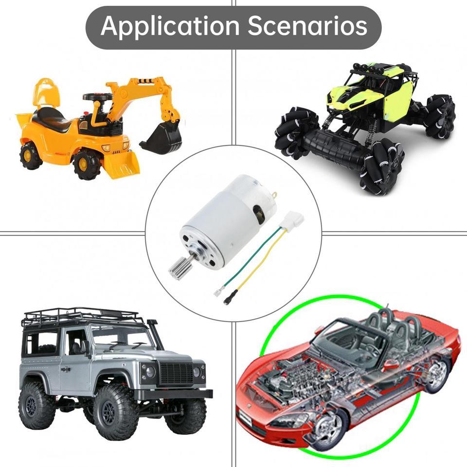 10 ฟัน RS550 DC มอเตอร์ RS550 DC มอเตอร์ฟัน12V- 21V ไฟฟ้ามอเตอร์เด็กนั่งรถ SUV สําหรับรีโมทคอนโทรลรถ