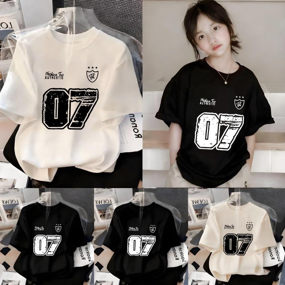 Lsingers เด็กเสื้อยืดสําหรับสาว 6-13 ปี Cool Boys สีดําปกติ Fit Plastisol การพิมพ์หน้าจอผ้าฝ้ายสีดํา