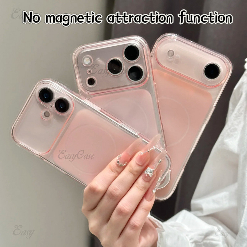 เคสนิ่มฝ้าหน้าต่างขนาดใหญ่ตัวย่อสําหรับ ไอโฟน 17 16 15 14 13 12มือโปร สูงสุด กันลื่นและป้องกันการตกกระแทกฝาหลัง