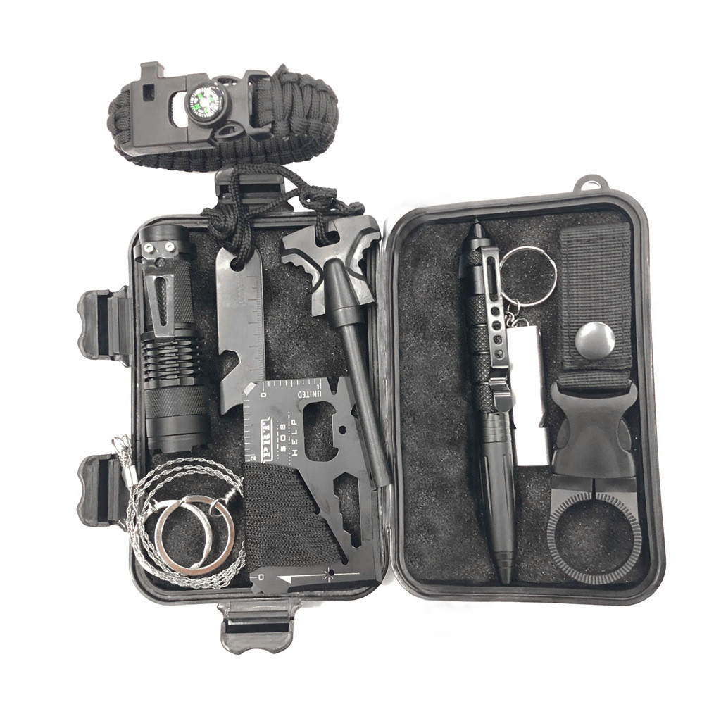 10All-in-One Outdoor Survival Kit Survival Tool Kit Multifunctional Outdoor Emergency Kit SOS Emerge
