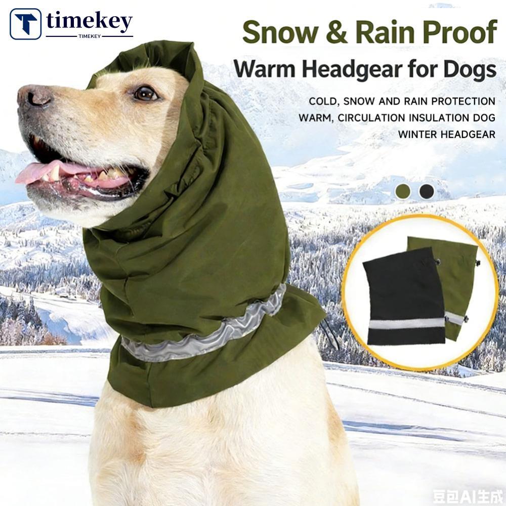 TIMEKEY สุนัข Soothing Calming Earmuffs Warm กันน้ํา Snowproof Windproof ปรับสะท้อนแสงคอป้องกันอุปกร